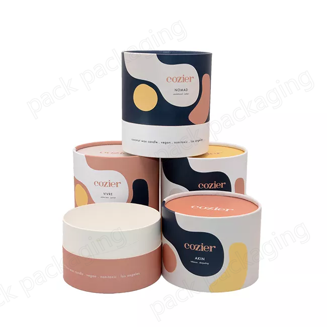 Custom Paper Cardboard Handmade Soy Wax Luxury Candle Glass Jar Paper Tube Packaging For Gift