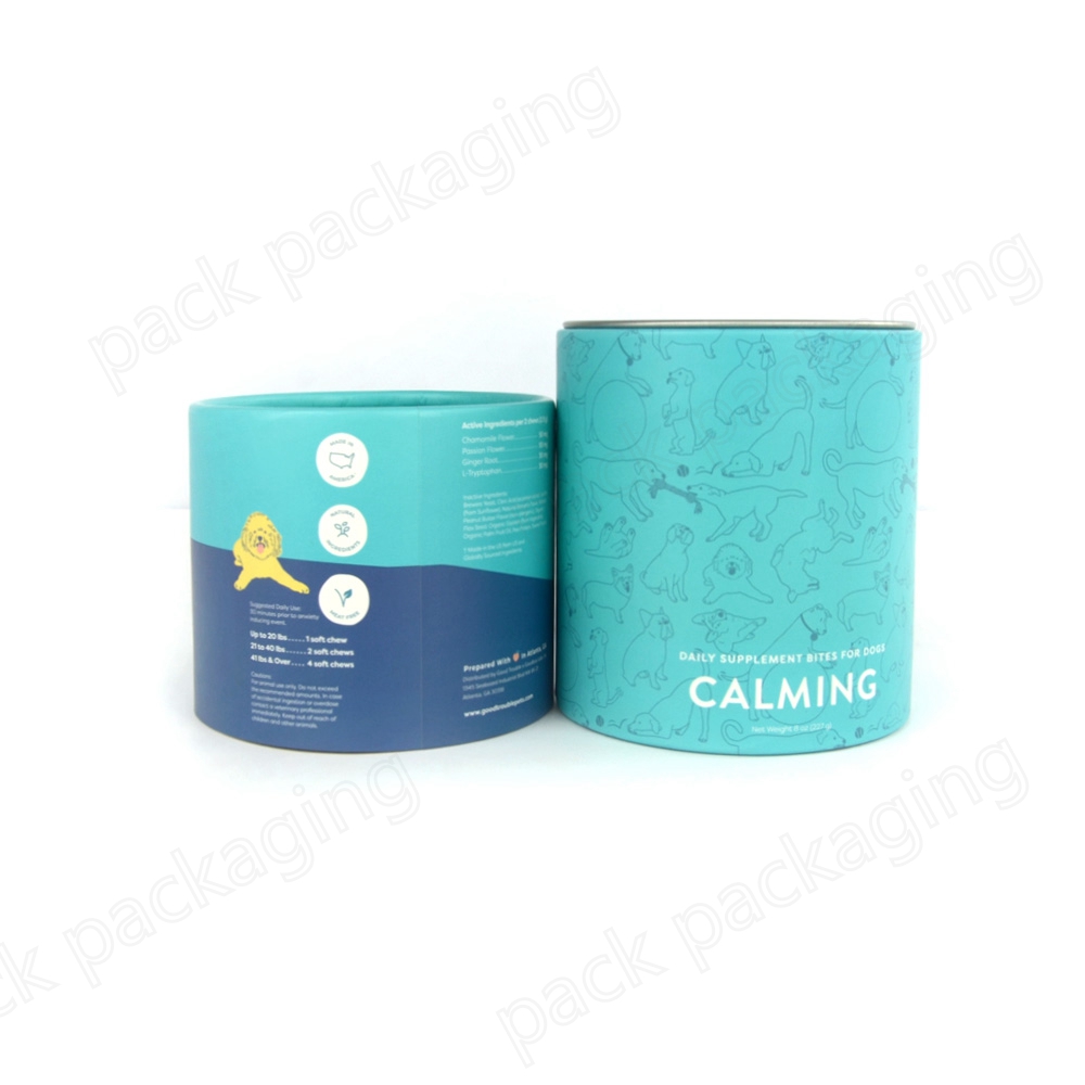 Hot Selling Eco Friendly Pet Food Blend Powder Packaging Food Grade Paper Tube With Metal Lid