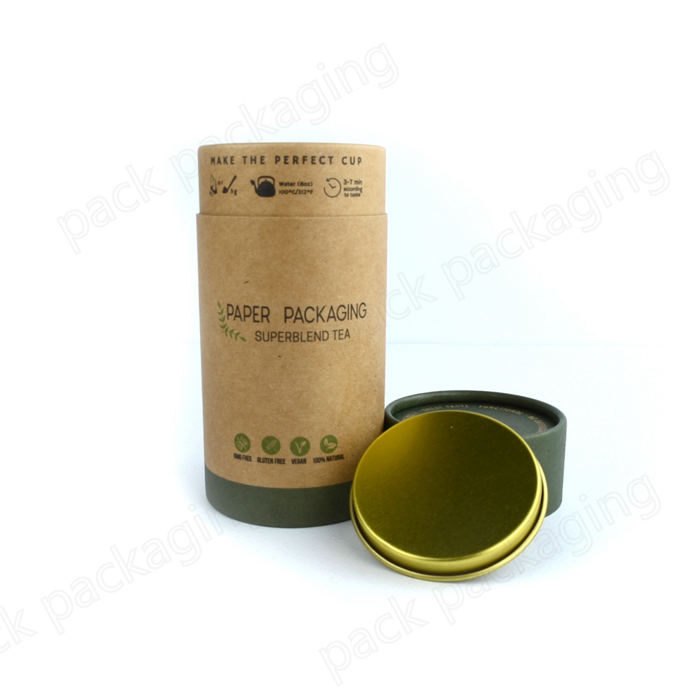 Food Grade Tea Paper Tube Packaging Cylinder Container For Green Leaf Tea Coffee Bean Protein Powder Food Storge