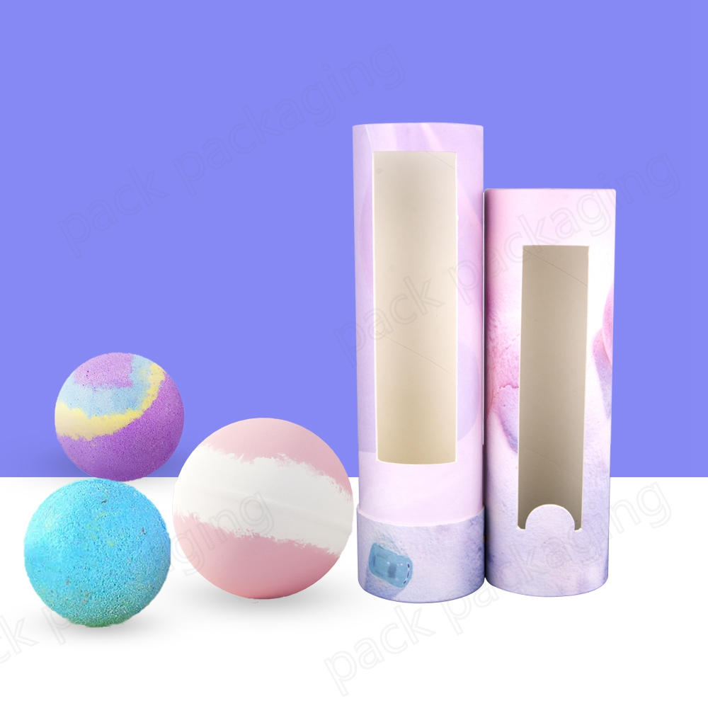 Wholesale Custom Logo Design Luxury Bath Bomb Skin Care Packaging Paper Tube With Window