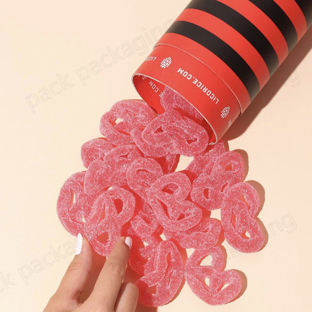 Custom Luxury Food Grade Cardboard Empty Container Candy Chocolate Paper Tube Packaging