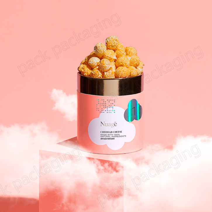 Eco-friendly Popcorn Snack Food Packaging Cylinder Paper Tube