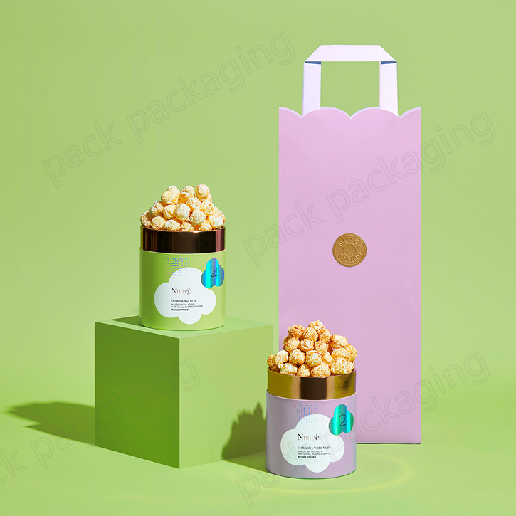 Eco-friendly Popcorn Snack Food Packaging Cylinder Paper Tube