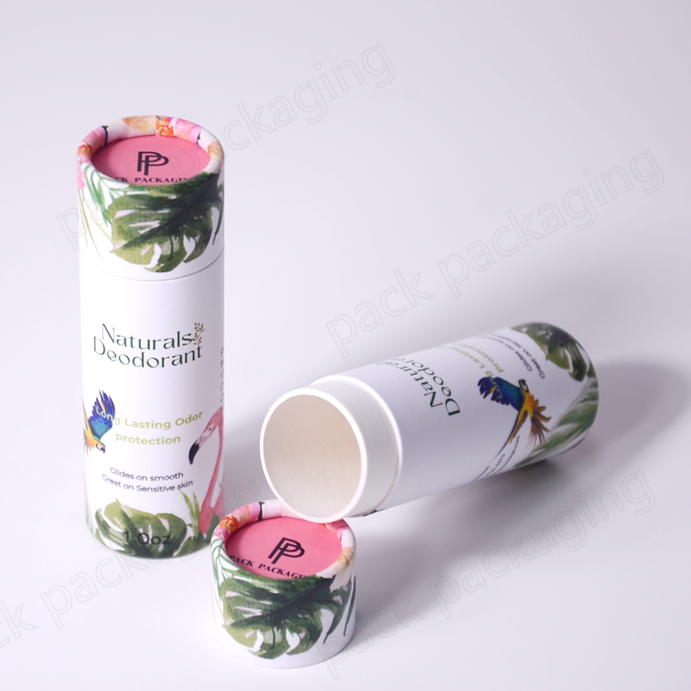 Eco Friendly Kraft Cardboard Empty Deodorant Stick Round Box Container Packaging Push Up Paper Tube