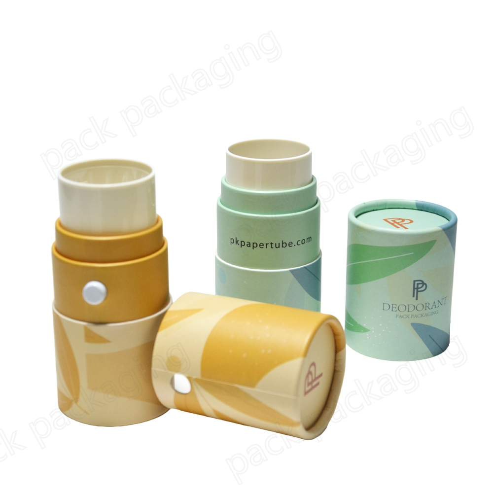 Food Grade Round Paperboard Child Resistant Container Deodorant Stick Packaging Twist Up Tube