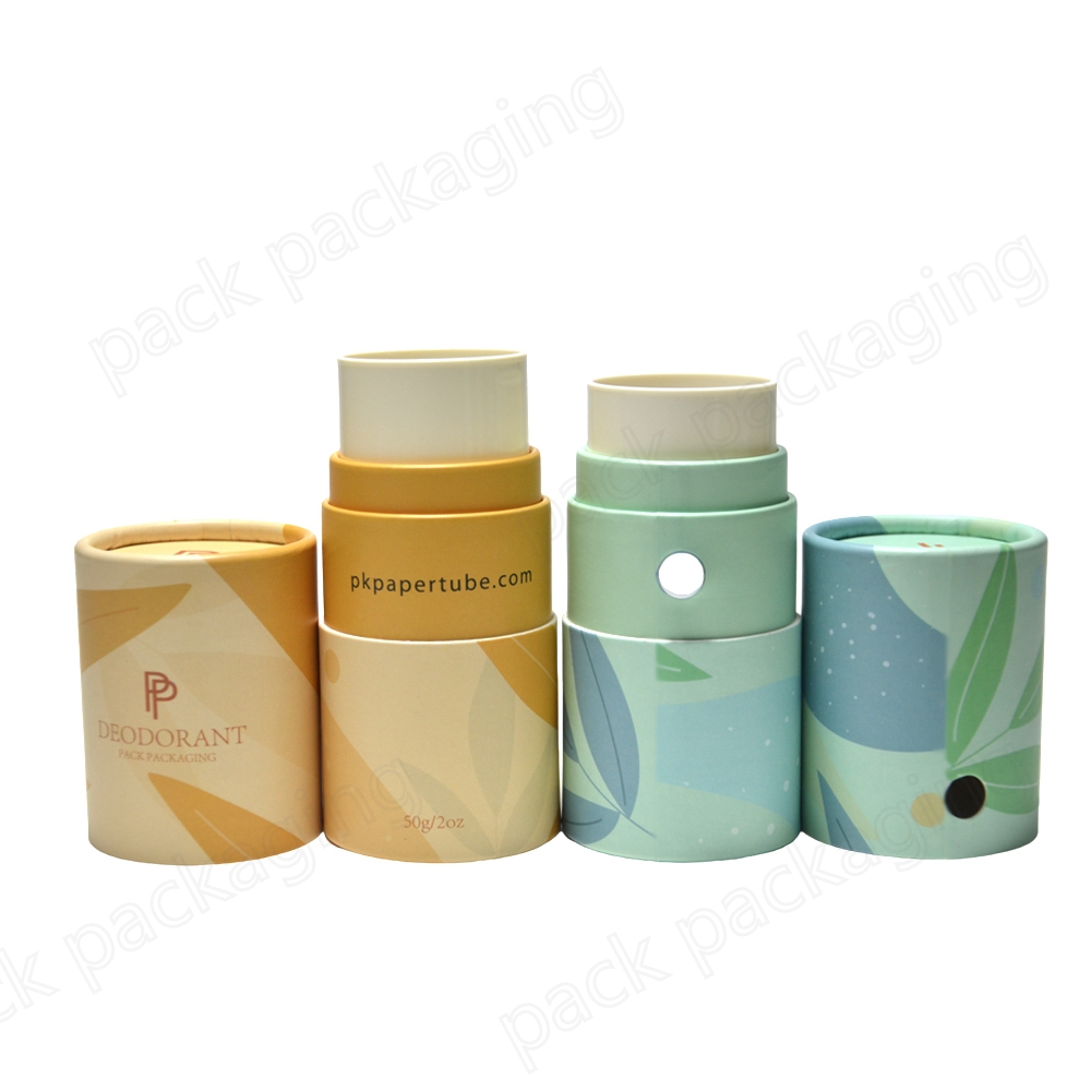 Food Grade Round Paperboard Child Resistant Container Deodorant Stick Packaging Twist Up Tube