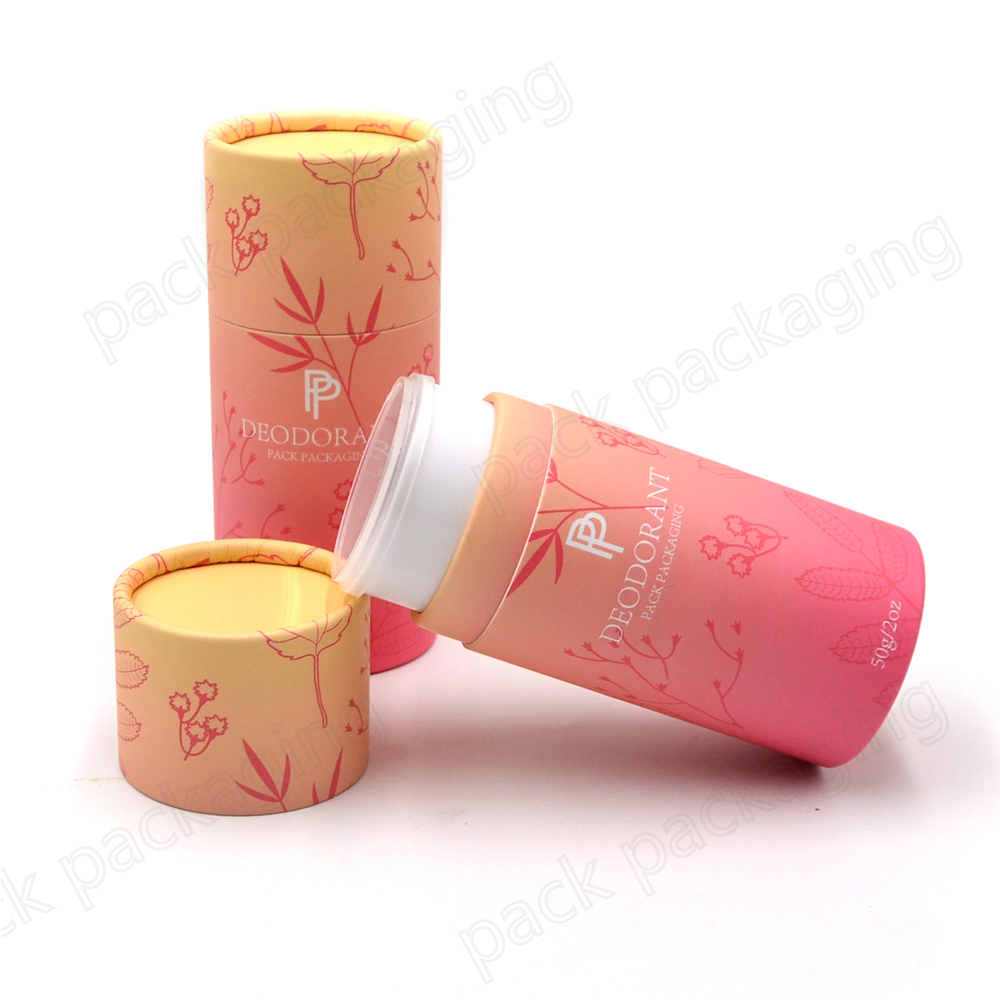 Eco Friendly Handmade Packaging Twist Up Tube Cosmetics Cylinder Packaging Lip Balm Deodorant Stick Container Round Box