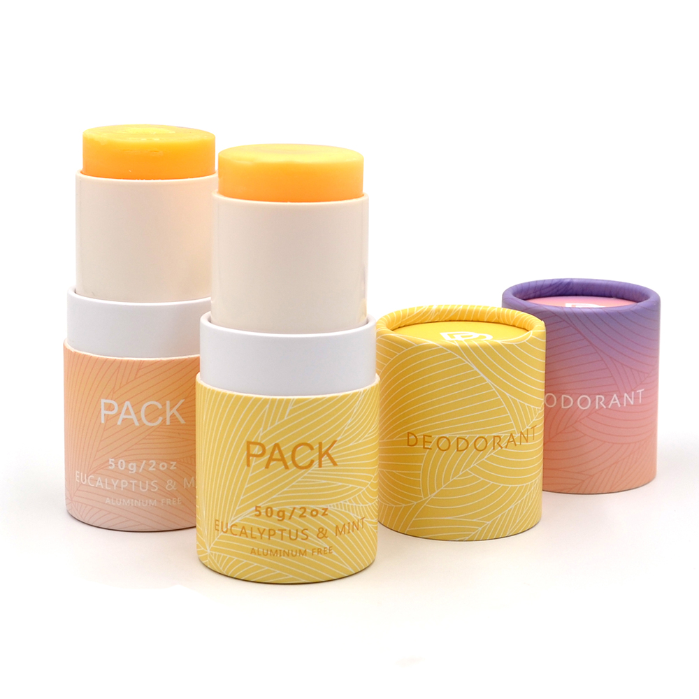 Empty Cardboard Cosmetic Container Twist Up Paper Tube Packaging For Deodorant