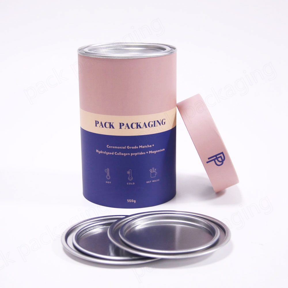 100% Eco friendly round cardboard tube container for Collagen powder packaging