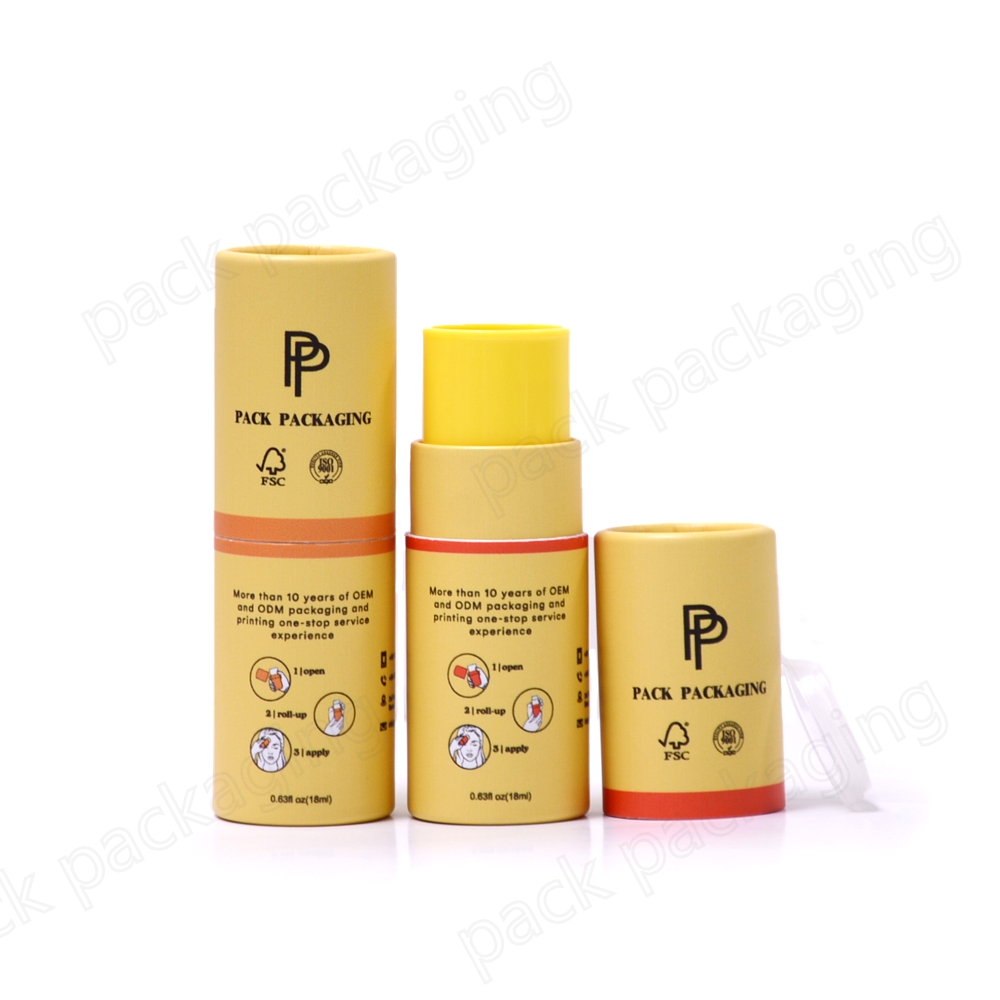 Recyclable OEM Colorful 8g / 15g / 50g  Recyclable Paper Deodorant Stick Container Twist up tube