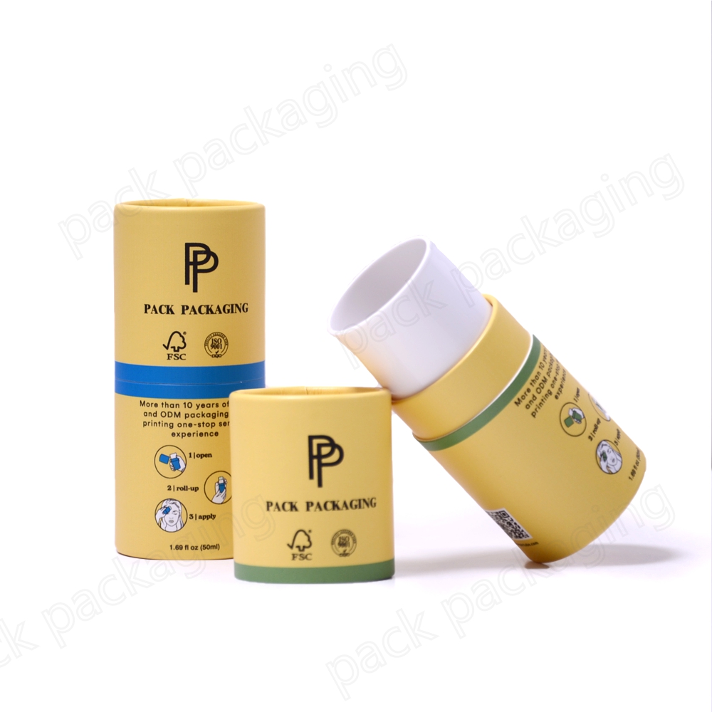 Custom Biodegradable Kraft Paper Deodorant Lip Balm Tube Packaging Twist Up Empty Paper Tube