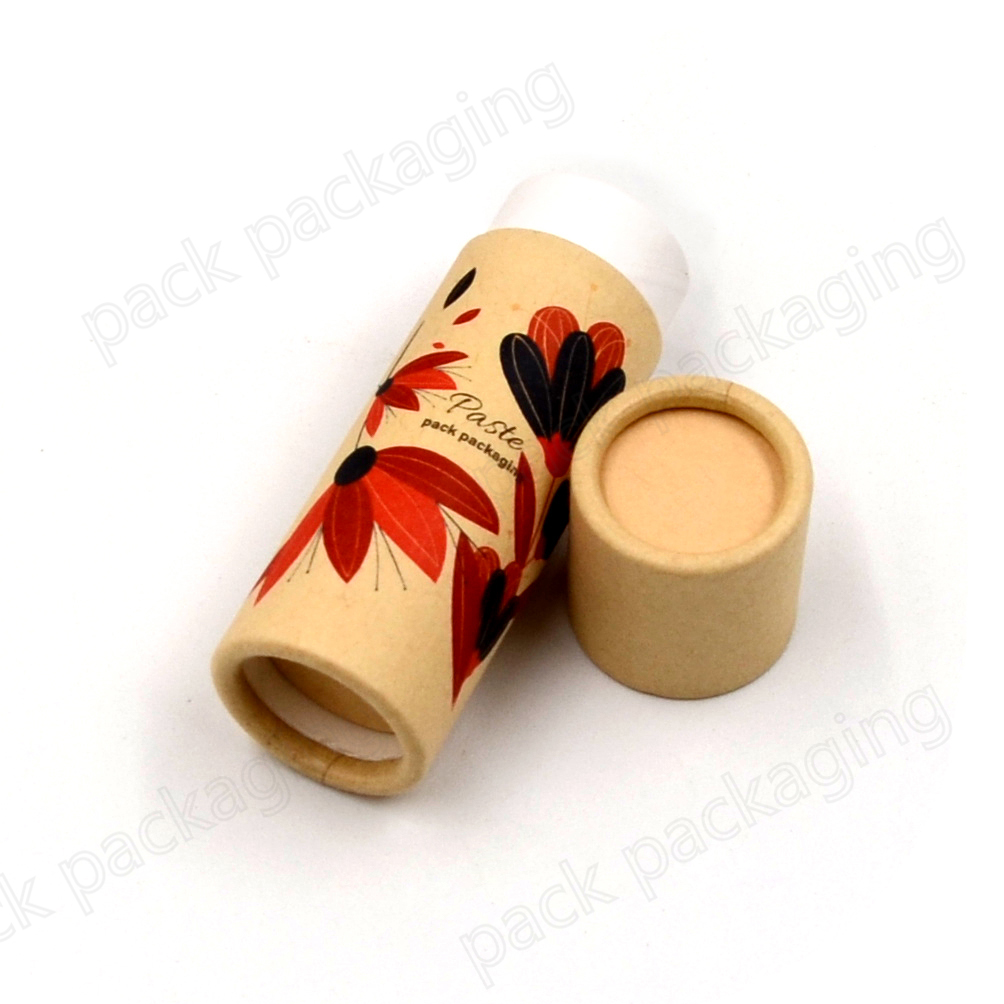 Eco Friendly Lip Balm Containers 1oz Deodorant Packaging Kraft Push Up Paper Tube