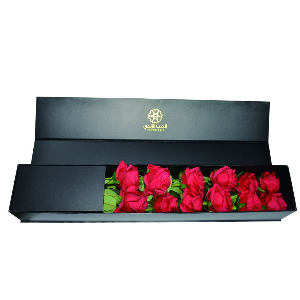 Eco-friendly Rectangular Luxury Cardboard Rose Flower Box