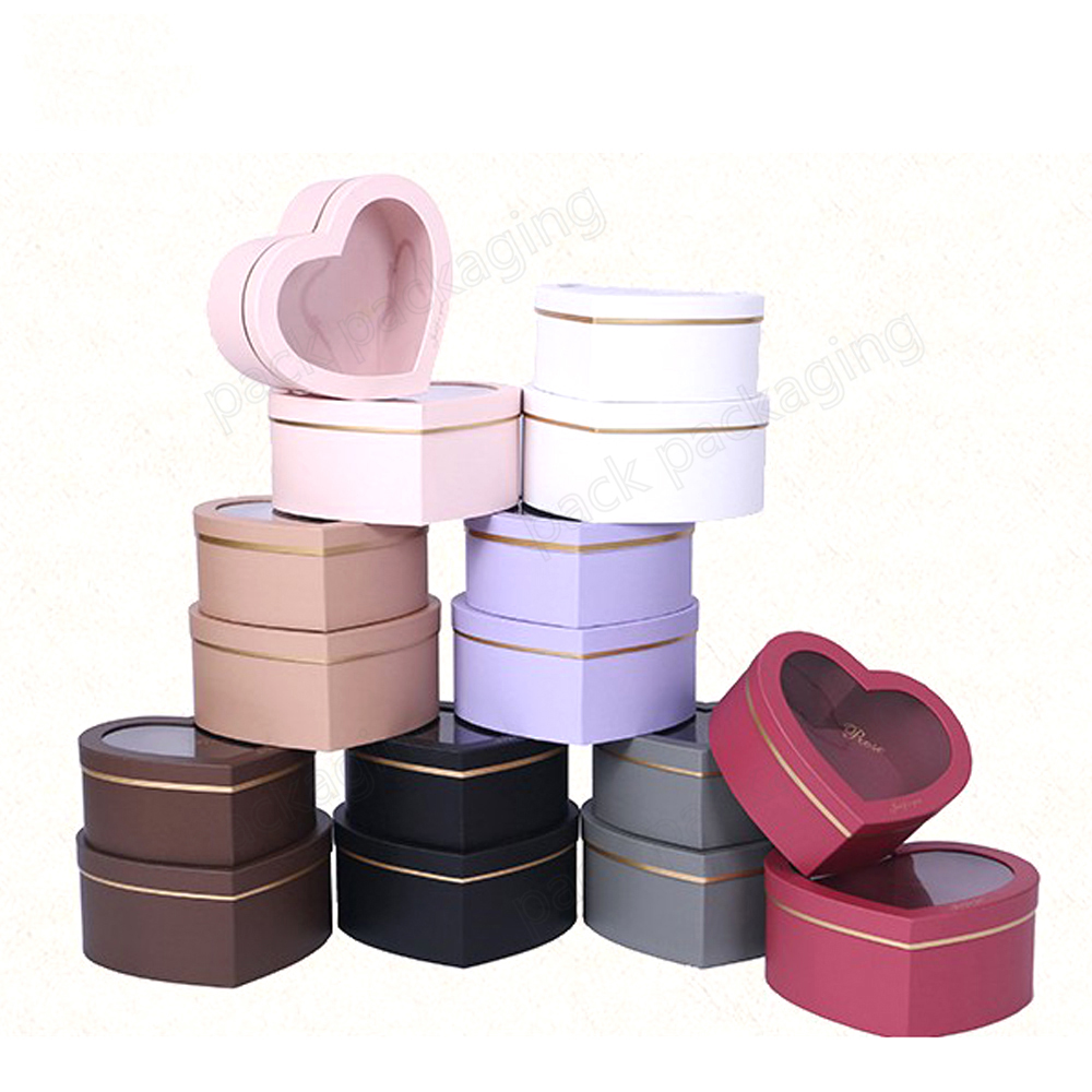 Heart Shape Packaging Box Decorative Heart Shaped Paper Boxes To Pack Flower