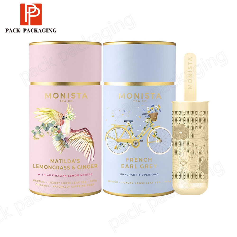 Hot Sales Customized Round Cylinder Paper Cardboard Tea Coffee Powder Food Tube Packaging