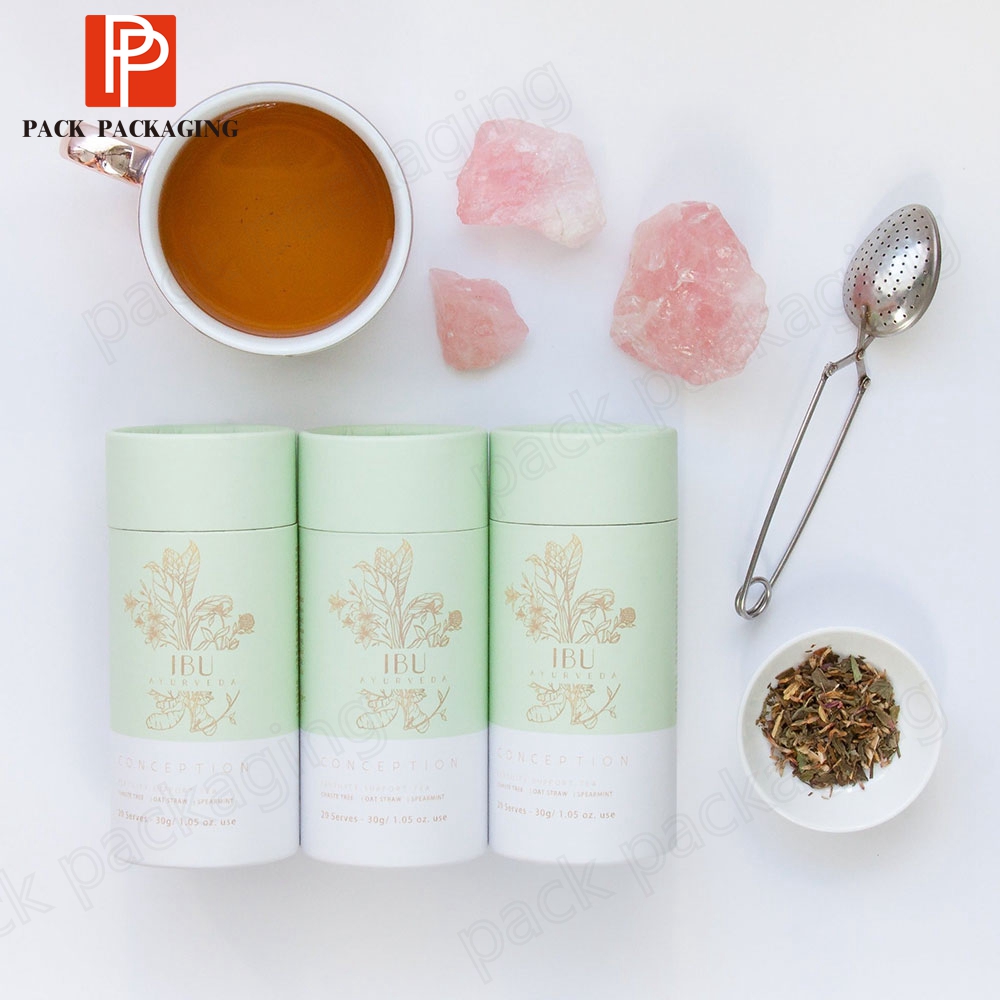 Custom Empty Storage Containers Cardboard Paper Tube ForTea Packaging