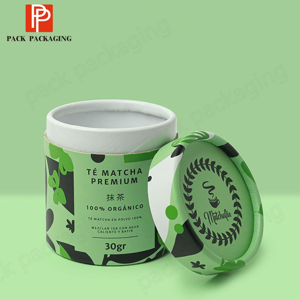 Biodegradable Matcha Powder Packaging Container Food Grade Cardboard Paper Tube