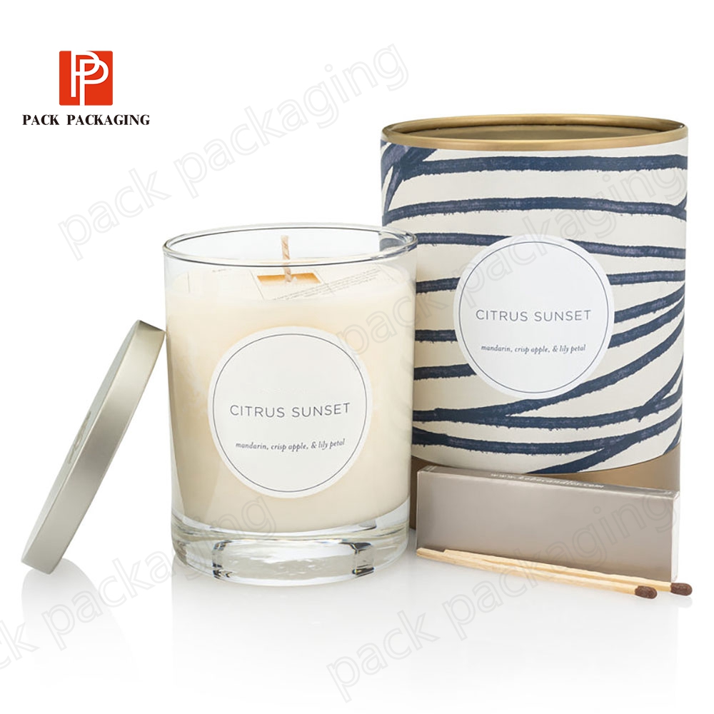 Eco Friendly Cardboard Container Soy Wax Luxury Candle Glass Jar Paper Tube Packaging