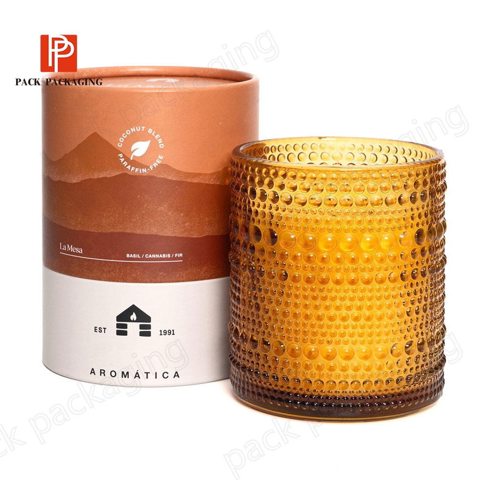Custom Natural Cosmetic Packaging Paper Tube Gift Packaging For Candle Jar