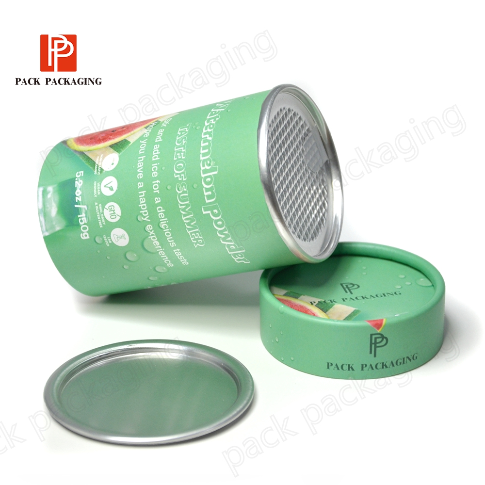 Protein Powder Composite Paper Cylinder Container Airtight Food Supplement Paper Tubes With Paper Lid